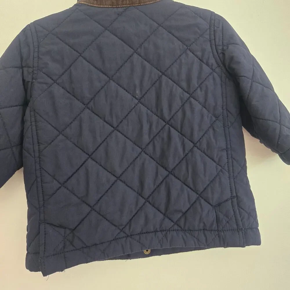 Ralph Lauren Baby Quilted Barn Jacket Corduroy Preppy Snap Front 12 Months